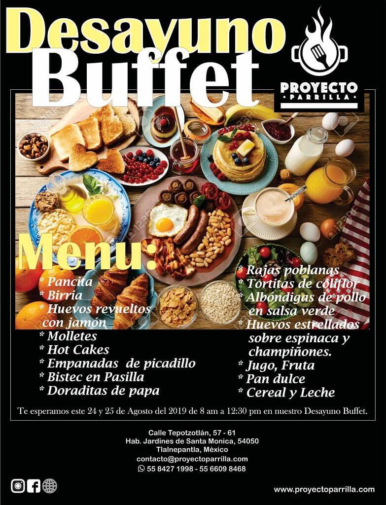 Desayuno Buffet 24 y 25 de agosto en Proyecto Parrilla Restaurante -  Proyecto Parrilla